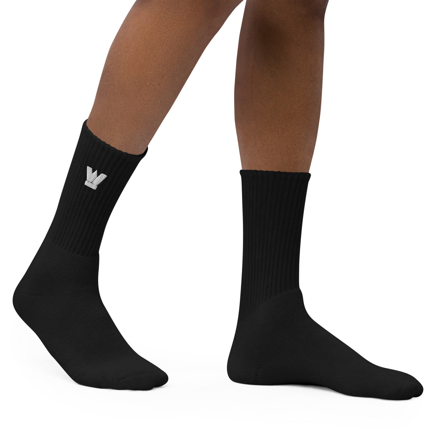 Embroidered black socks